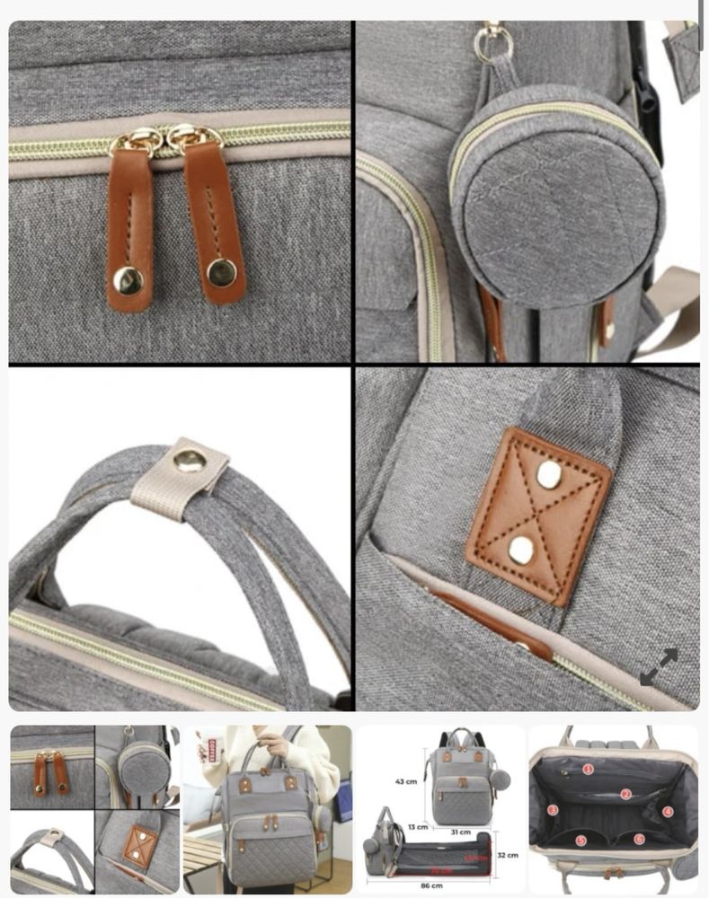 Чанта - раница за количка с креватче/повивалник