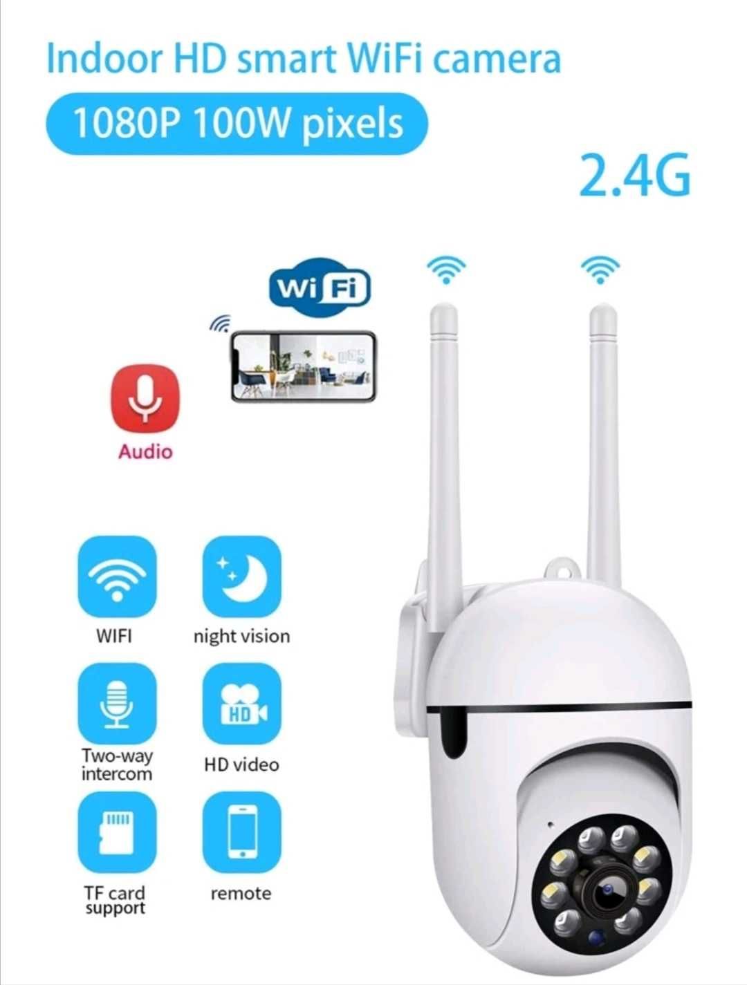 Комплект Wi fi камера за наблюдение с SD карта 32GB и адаптер 360