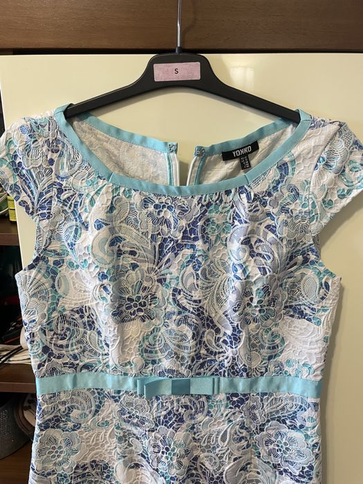 Rochie alb cu bleu Yokko