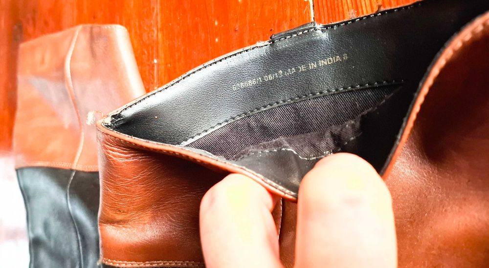 Високи ботуши естествена кожа, №40, черно и кафяво, използвани