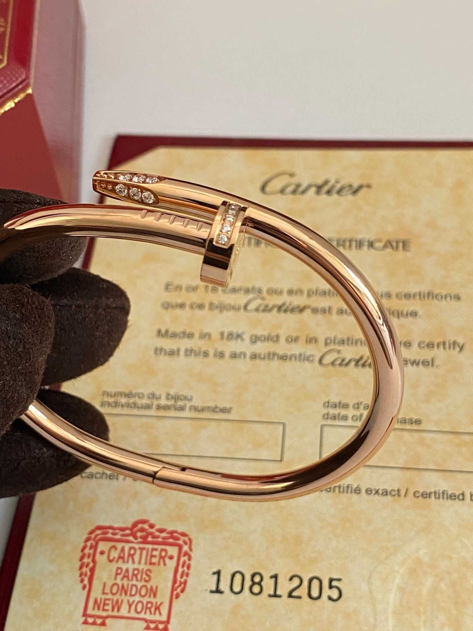 Brățară Cartier Cui 22 aur roz 585 cu diamante