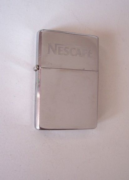 Bricheta tip ZIPPO + husa piele eco inscriptionata Nescafe inox schimb