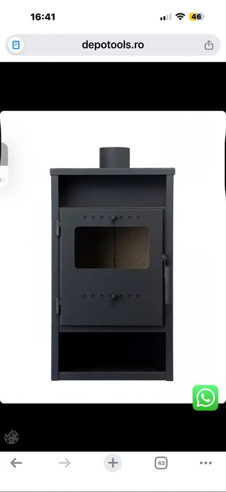 Semineu pe lemne brichete carbune 7 KW samotat perfect functional