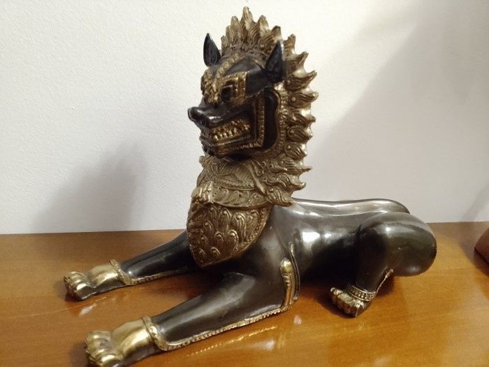 Sculptura din bronz deosebita câine Fu