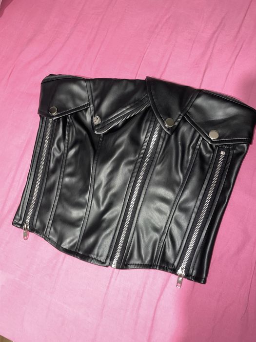 Кожен топ тип Корсет ХС НОВ