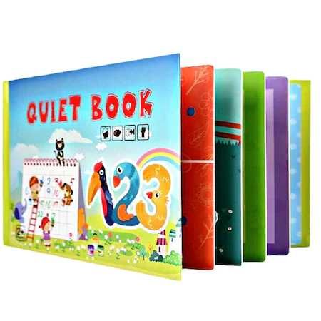 Carte educativa cu stickere, Quiet Book, 10 pagini, Activitati copii