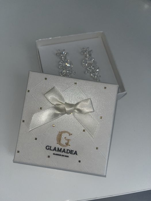 Cercei placati cu aur, zirconiu cubic mireasa