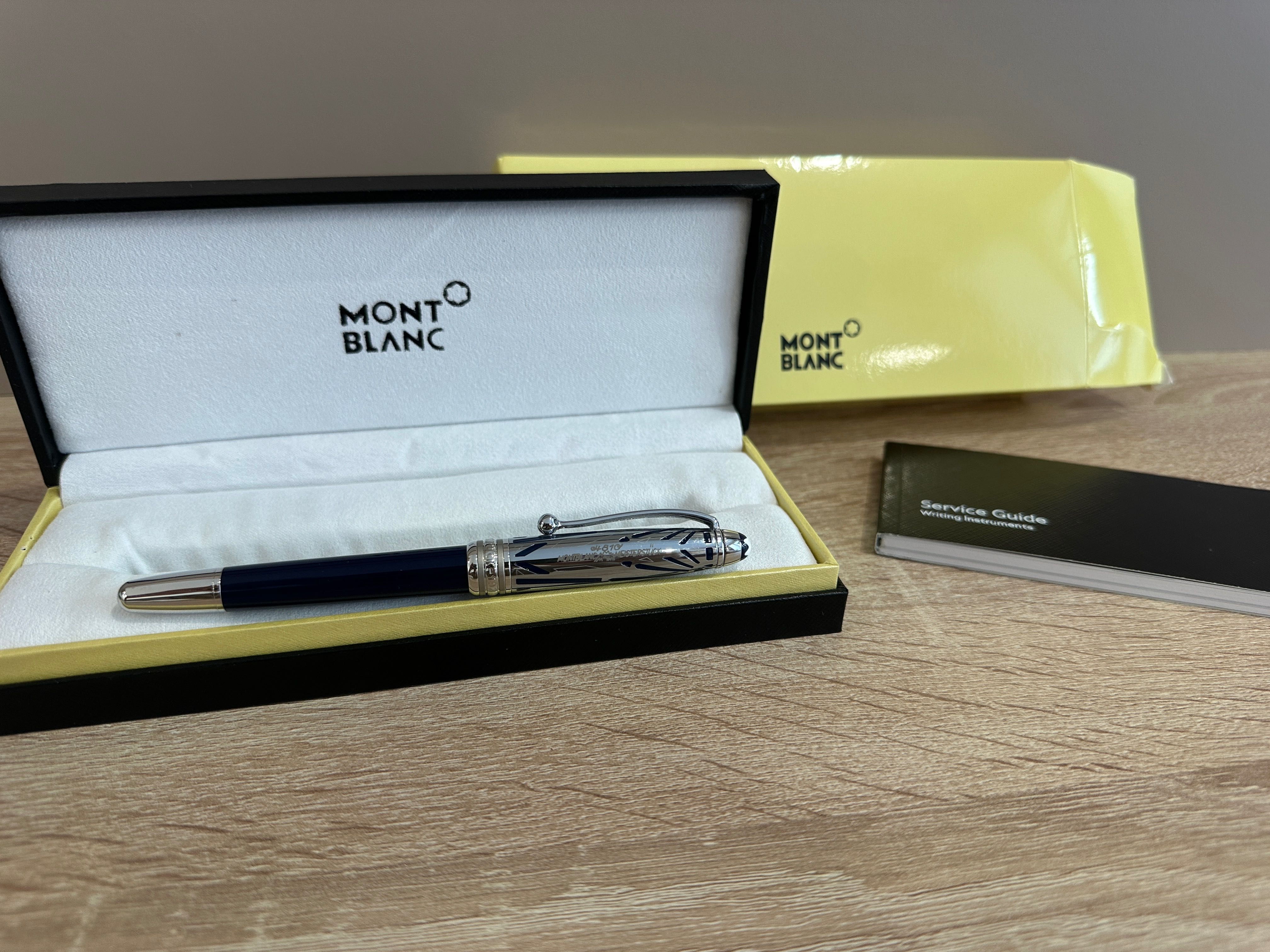 Stilou Mont Blanc Meisterstuck fountain pen, reserva/cerneala Argintiu