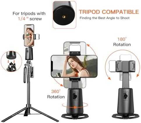 Стабилизатор за телефон с AI проследяване 360 ротация Телефонен статив