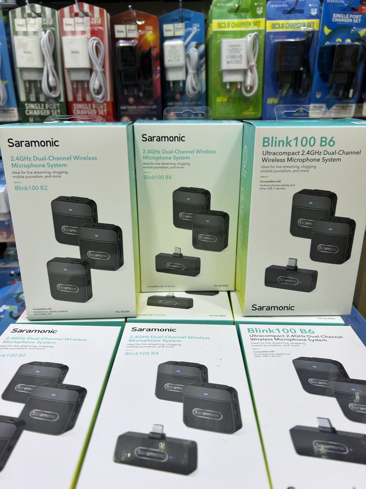 Saramonic Blink100 B2, B4, B6 2 kanalli 2,4 GHZ simsiz mikrofoni