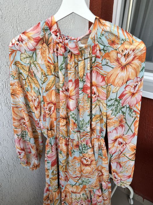 Rochie elegantă lungă, Poema, mărimea 38, material floral