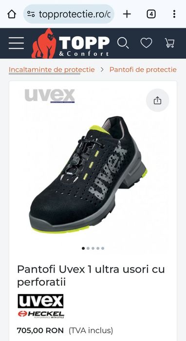 Pantofi UVEX S1 SRC ESD 8543.8 marimea 39 -39,5