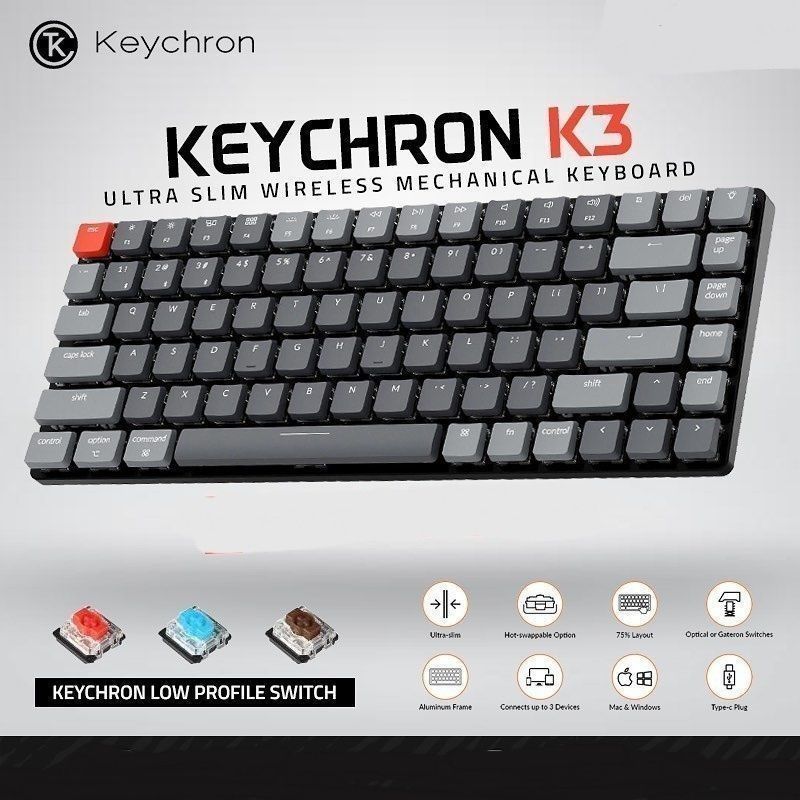 RU/ENG! Механическая Клавиатура KEYCHRON K3 V2 с подсветкой