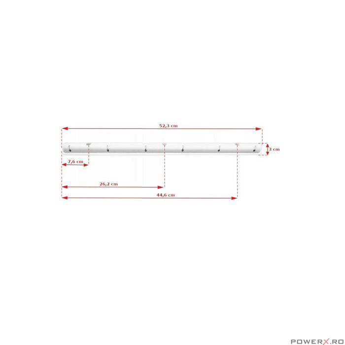 Uscator rufe de tavan, 6x100 cm, negru, Sepio