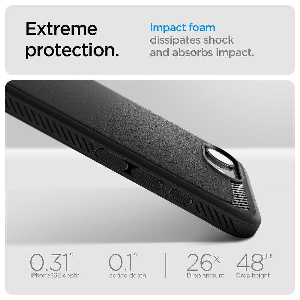 Spigen rugged armor mag magsafe калъф за iphone 16e - matte black