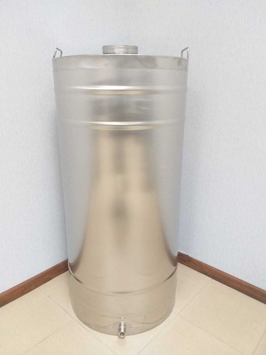 Butoi din INOX 200 L cu capac cu filet si garnitura, cadou robinet