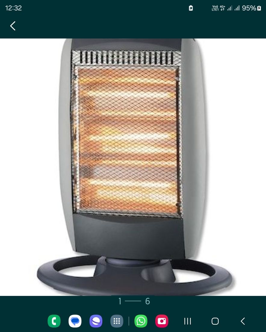 Radiator cu halogen batant Floria JOC 3 trepte putere, nou garanție