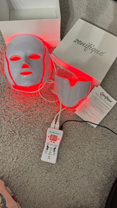 Masca LED Zenifique – 7 culori + microcurenți – pentru față și gât – c