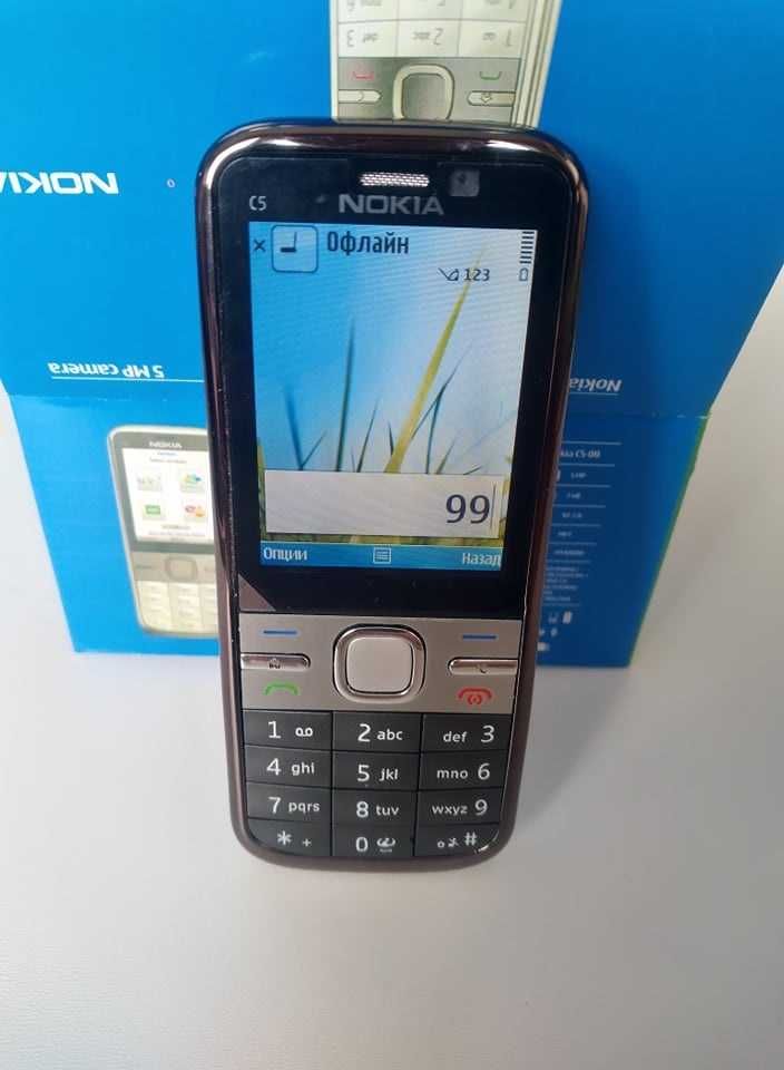 Мобилен телефон Nokia C5-00 сив 5MP, GPS, symbian, ram 512 bluetooth