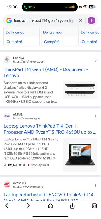 Laptop Lenovo ThinkPad T14 Gen 1 Ryzen 5 PRO 16gb ram  256 gb  SSD