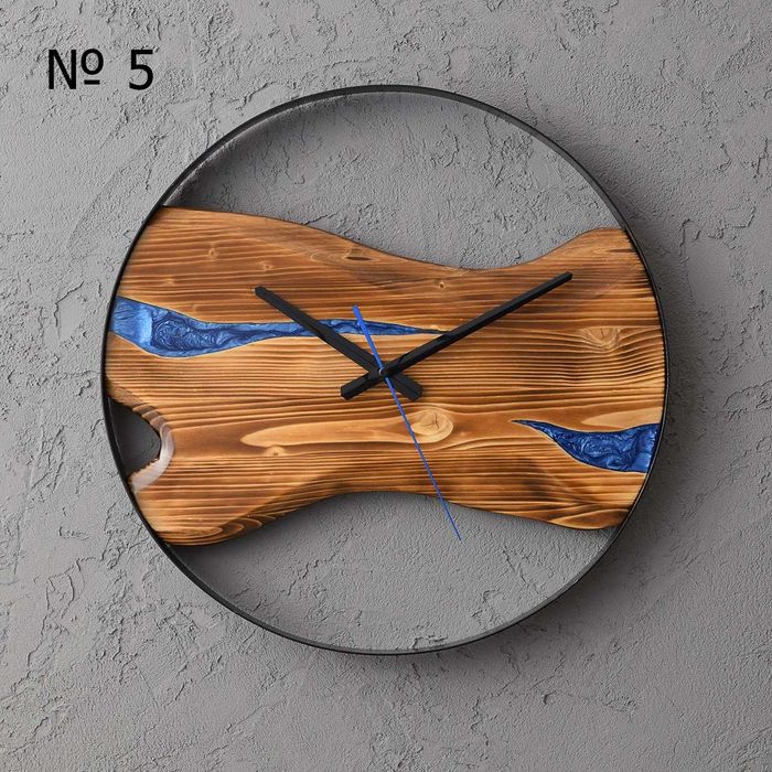 Ръчна изработка Дървен стенен часовник със смола - уникален подарък