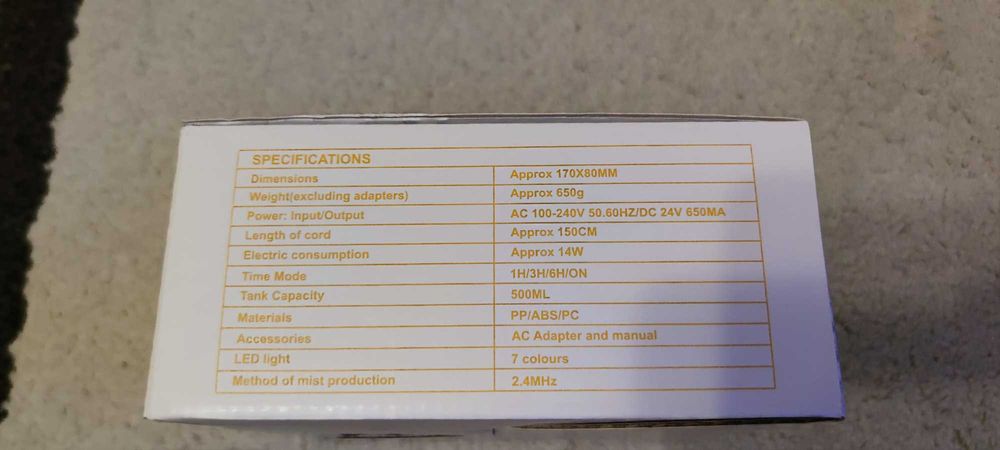 Difuzor uleiuri esentiale aromaterapie parfumuri, 500 ml led RGB - nou