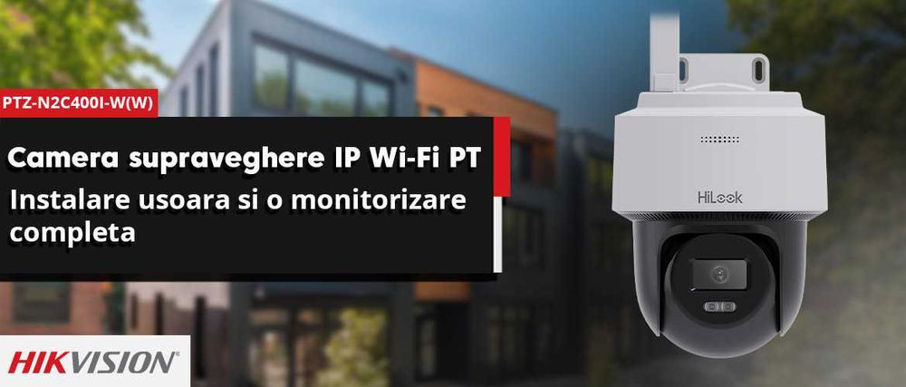 Camera supraveghere IP wireless WiFi PT Hikvision HiLook, 4 MP