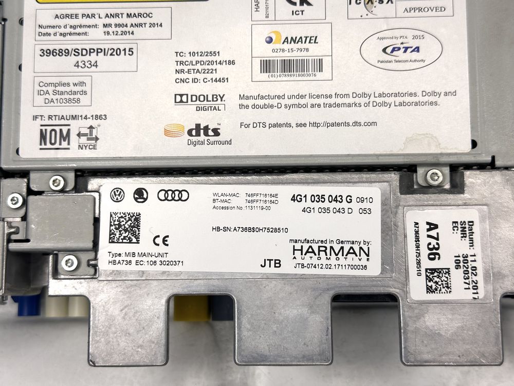 Мултимедия AUDI A6 A7 4G1035043G 4G1035043D