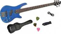 Chitara electrica bass Santander BG1209 5 corzi albastru metalizat