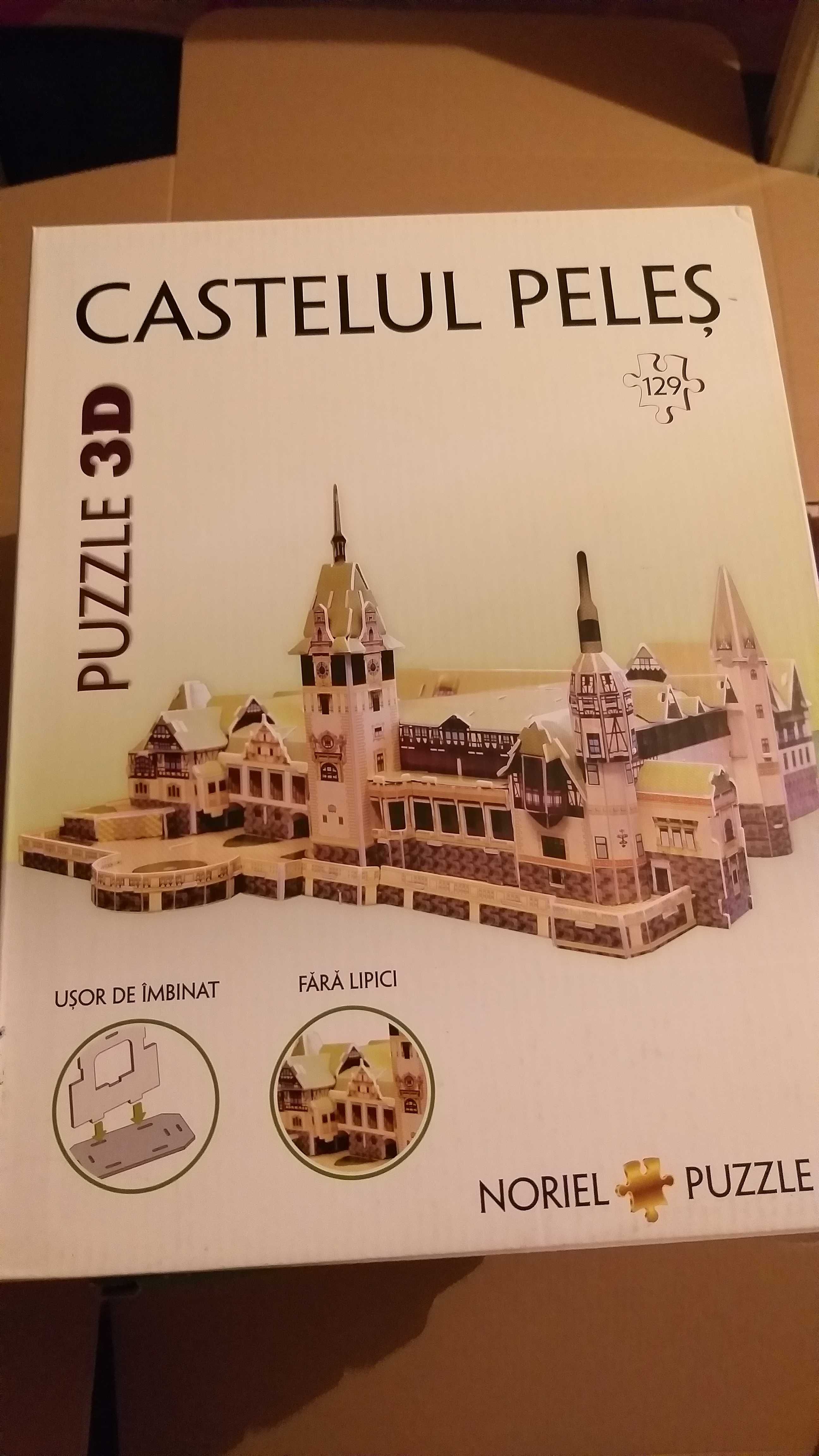 Set 3 puzzle 3D Noriel Castelul Bran, Castelul Peles si Colosseum