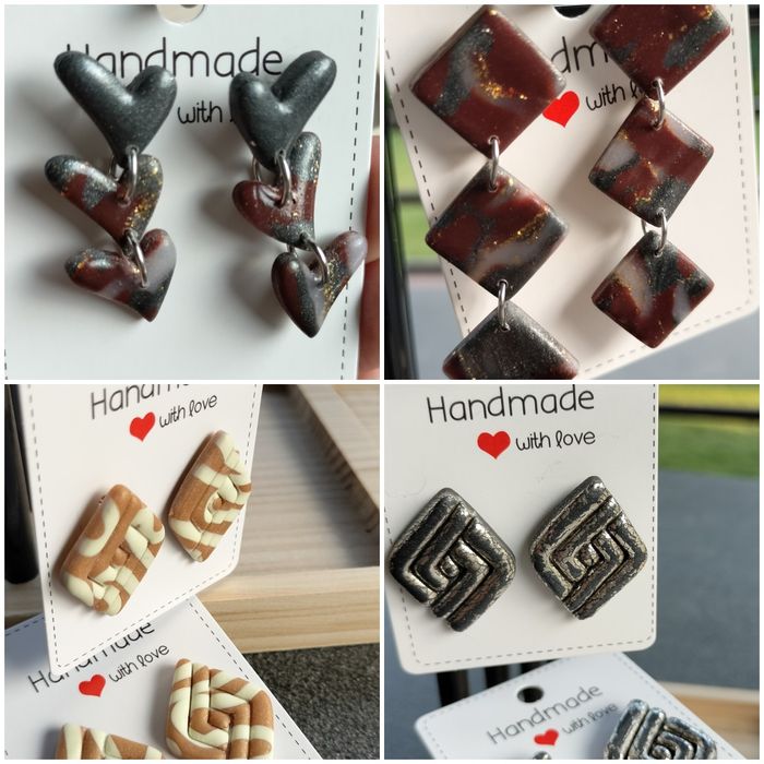 Cercei unicat, handmade, lut polimeric, argint 925