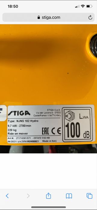 Vand Tractoras gazon Stiga 5102 HW motor Honda GCV 530 - 16 CP an 2021