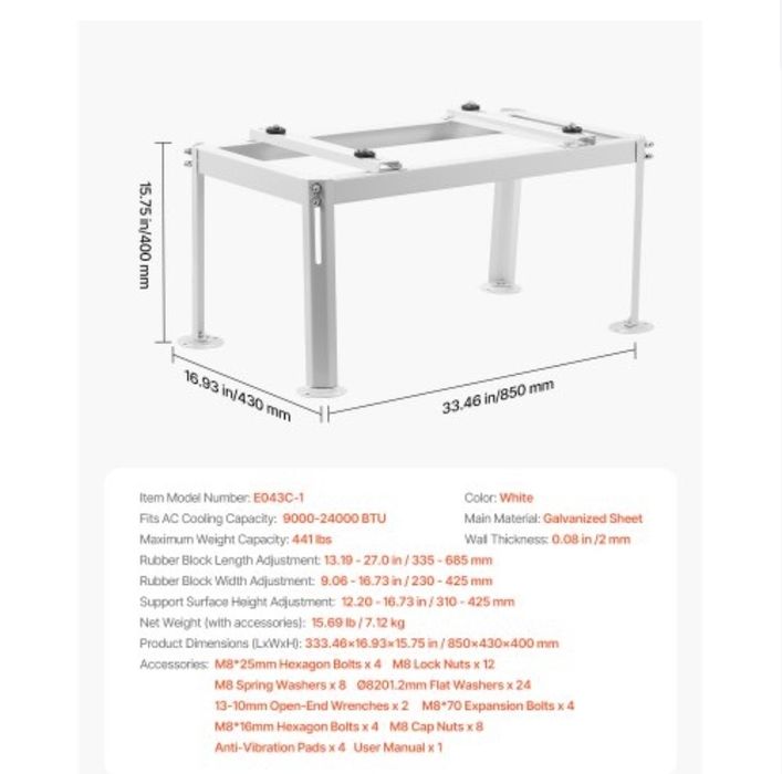 Suport de podea pentru aer condiționat sau pompa de căldură