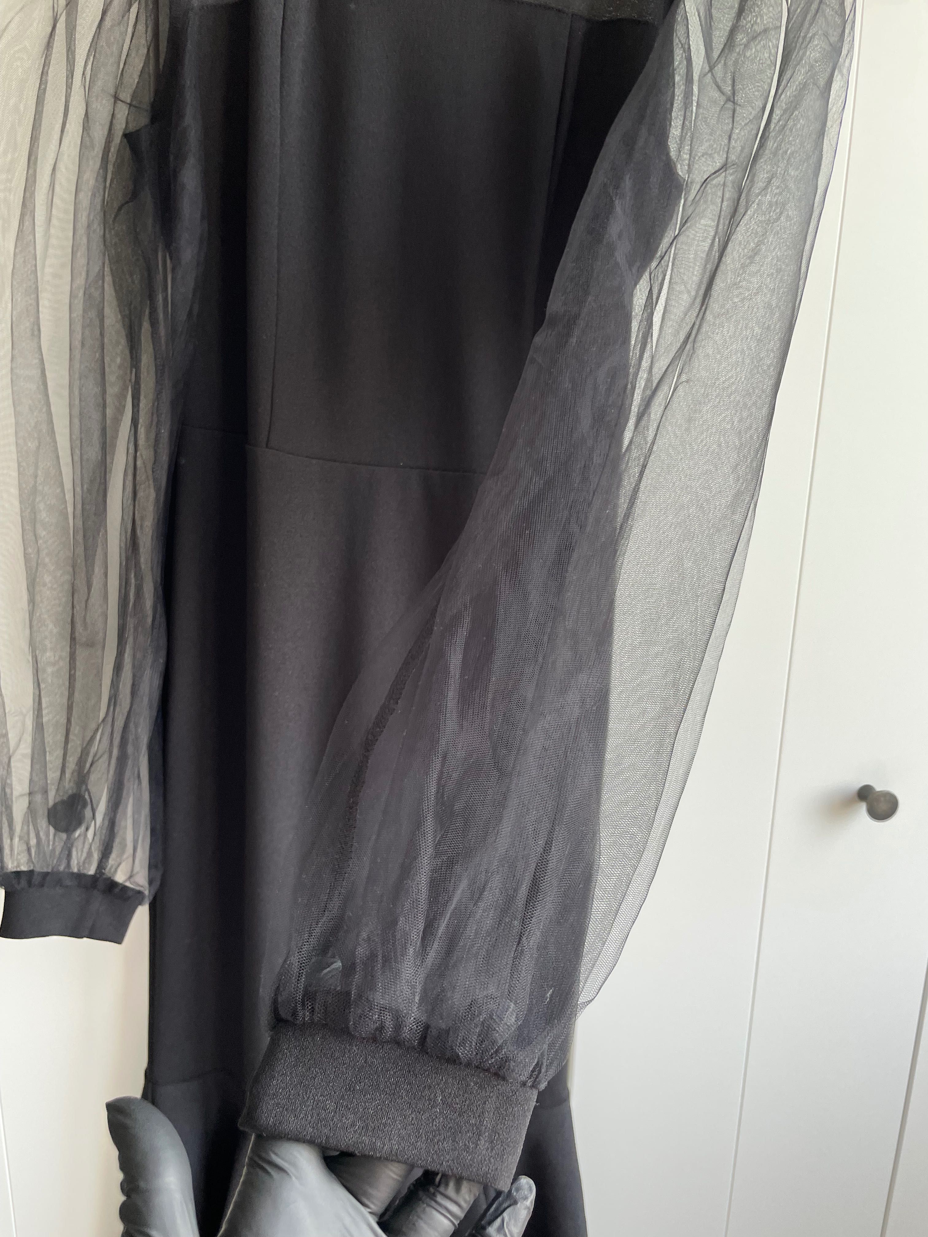 Rochie tip sirena eleganta evenimente cu maneci de tulle