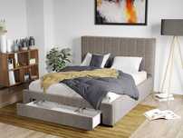 Pat Tapitat Adam Bej Eden 4 cu somiera si sertar 160x200
