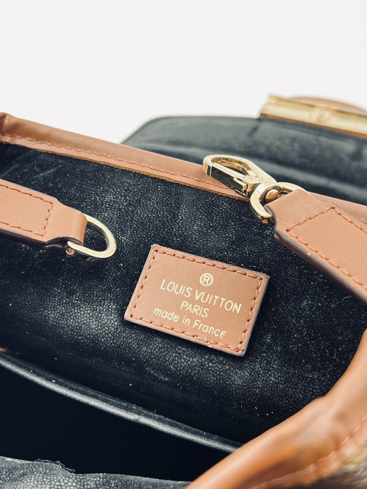 Louis Vuitton Dauphine Monogram Leather Rucksack Backpack Brown 2in1