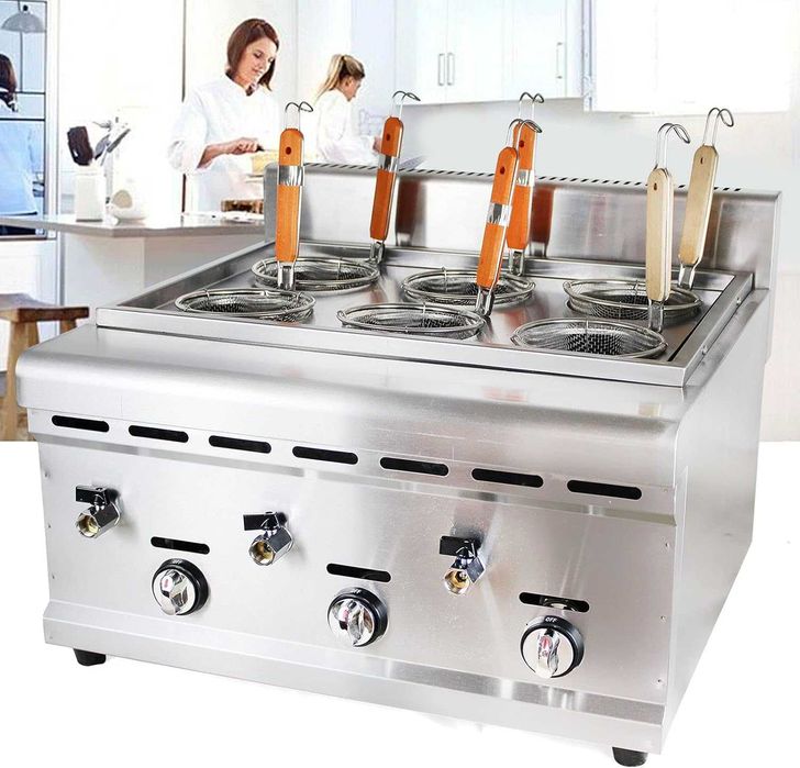 Aparat Gatit Paste Fierbator pe gaz cu 6 cosuri NOU GPL