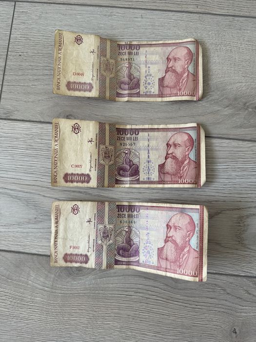 3 buc bancnote 10000 lei