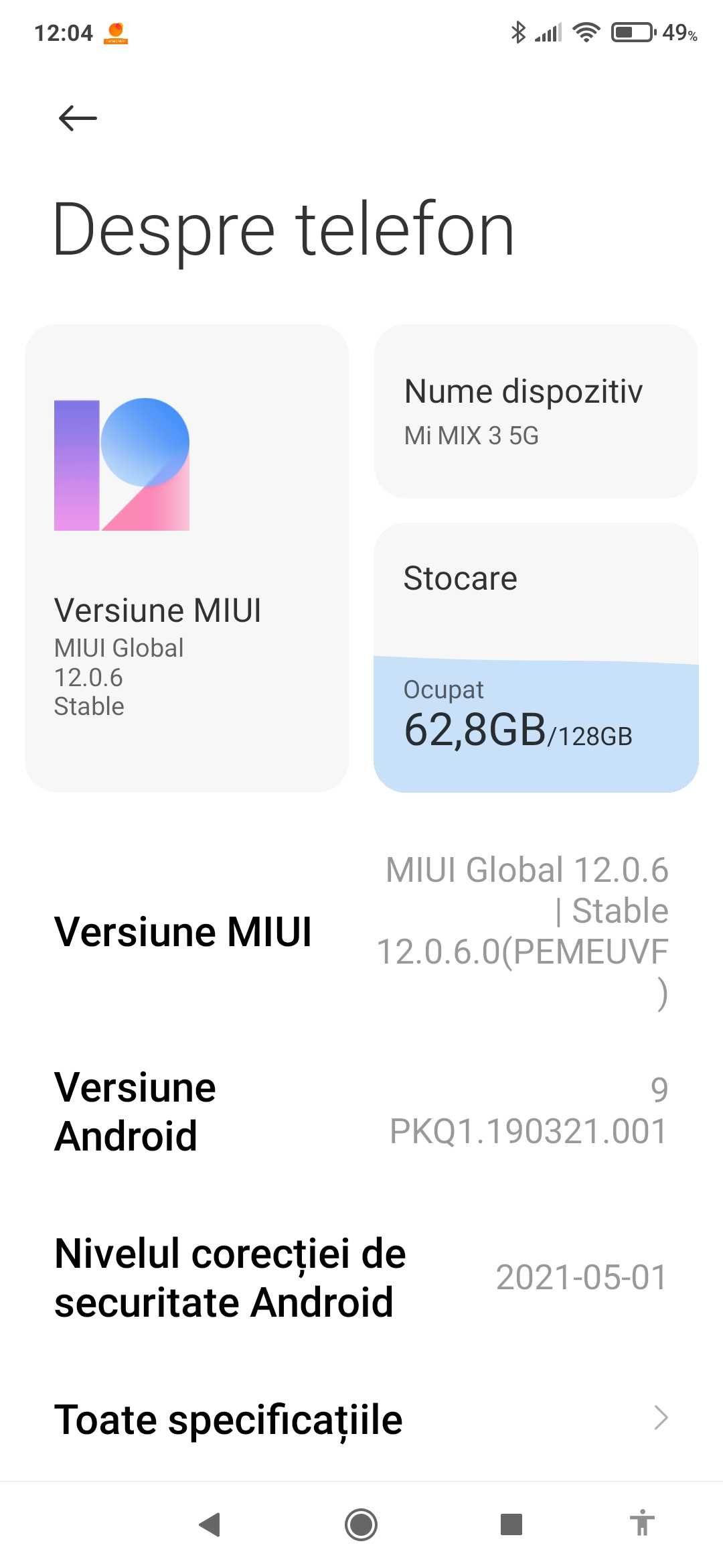 Xiaomi Mi MIX 3 5G 128Gb ROM/6Gb RAM, cutie completă