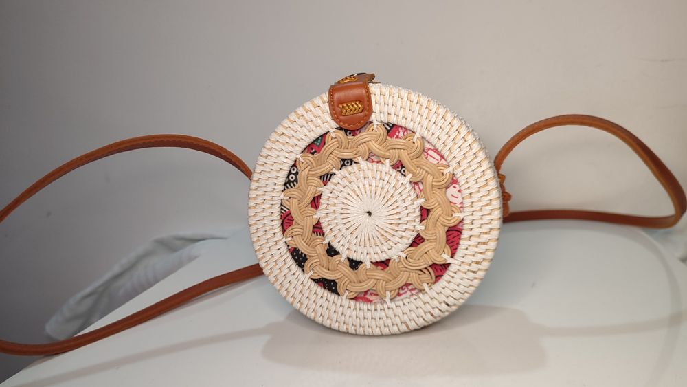 Geantă handmade Gave Lux alb fildeș