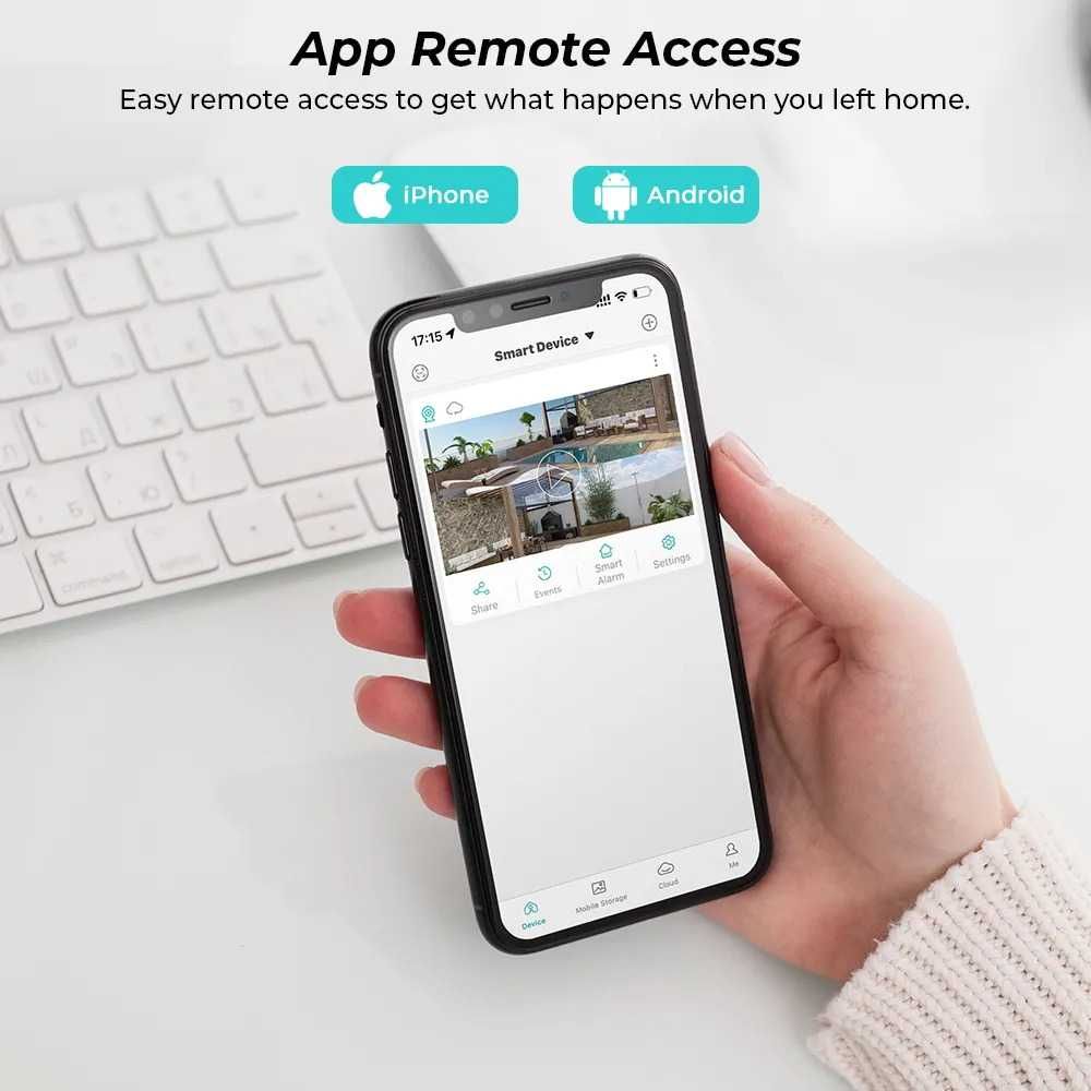 Камера за наблюдение STELS SL80, IP Wi-Fi, PTZ камера, 4K Ultra HD,8MP