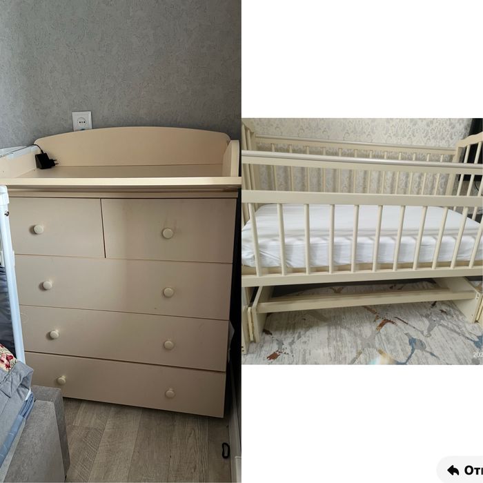 Продам детскую кровать с комодом