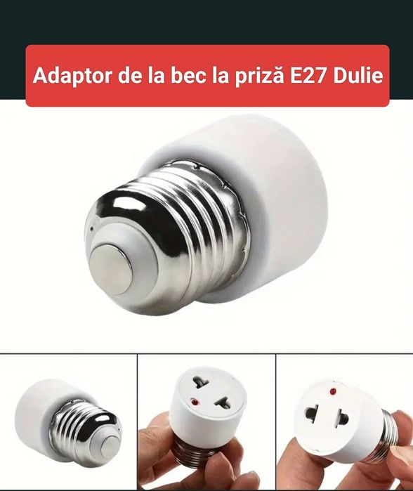 Dulie E27 la priza , adaptor de la bec la priza