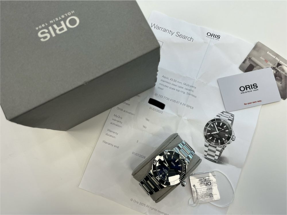 ORIS Aquis 43,5mm - Гаранционен