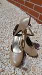 Pantofi dama eleganti crem, nunta, piele, toc 7 cm, Nina Moretti