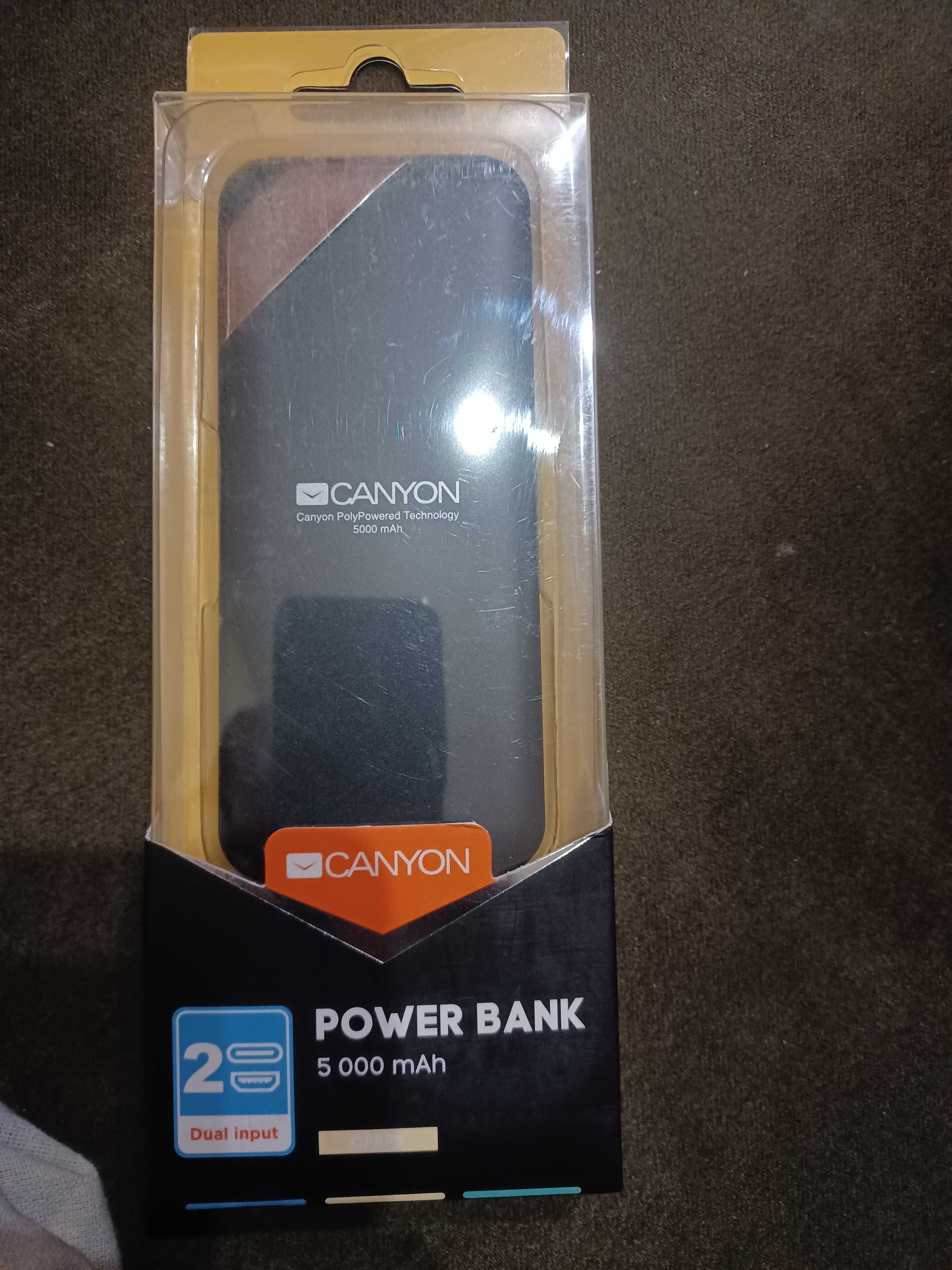 Външна батерия Canyon, Li-Poly, 5V, Smart IC, Power display, 5000 mAh,