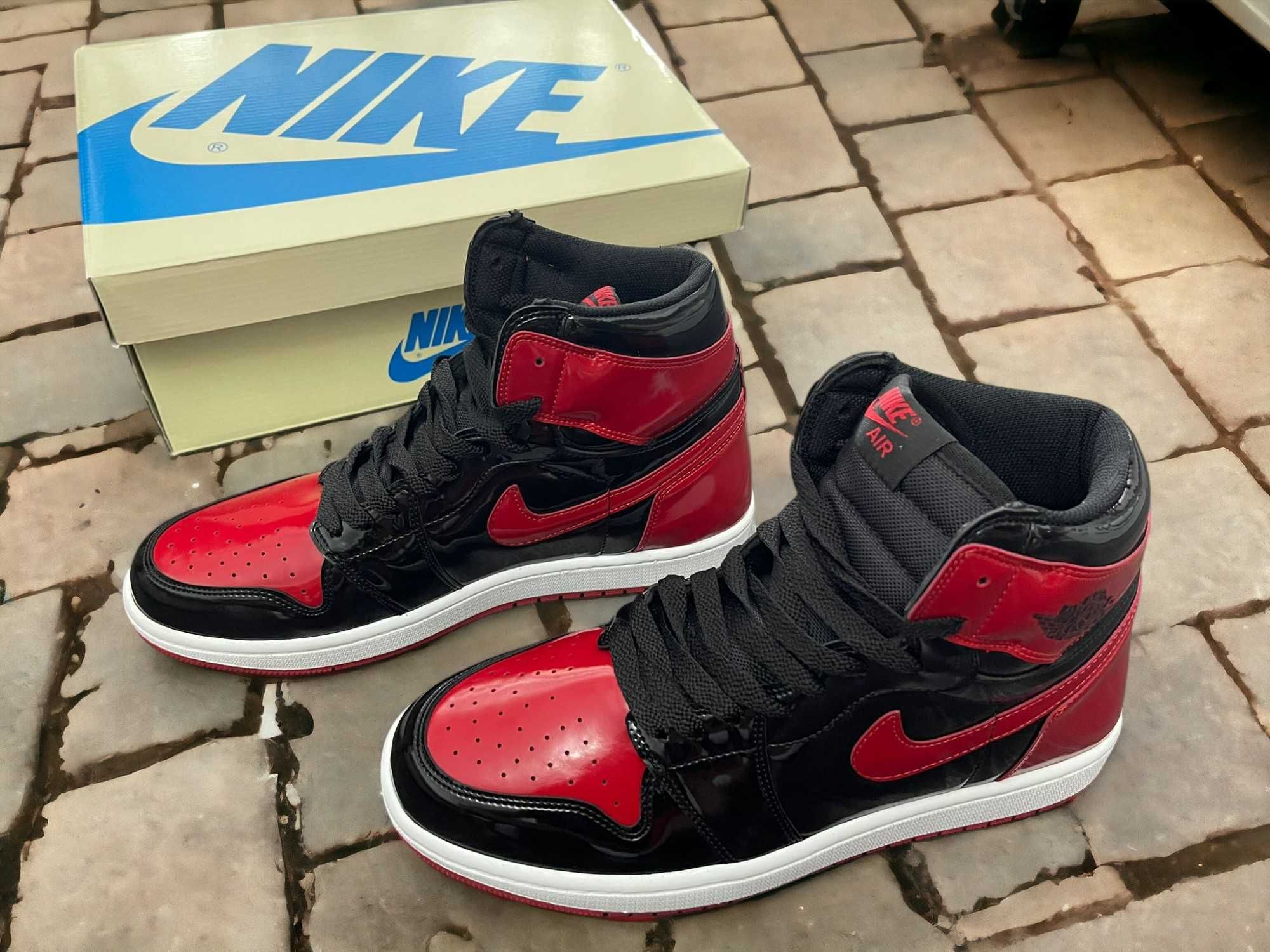 Nike Air Jordan 1 High "Patent Bred" / Adidasi Fete Baieti Noi