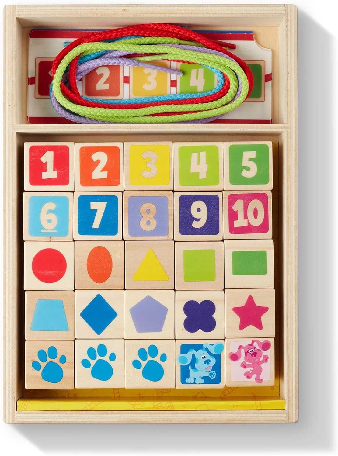 Дървени мъниста за нанизване Melissa & Doug Дървени кубчета
