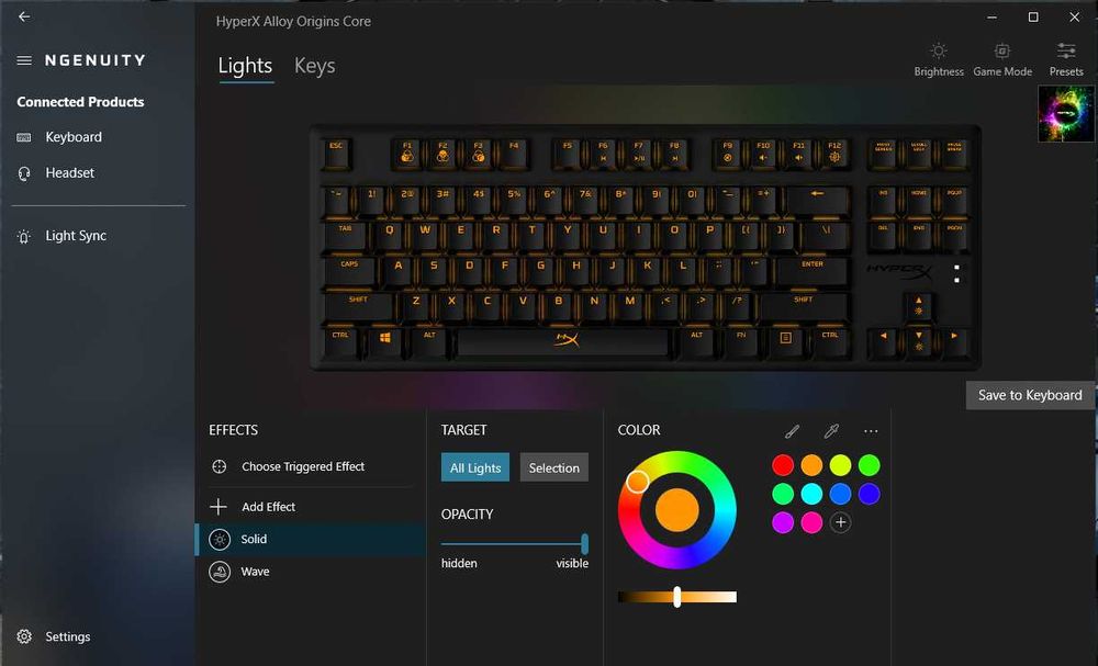 Tastatura HyperX Alloy Origins Core RGB Red Switch US