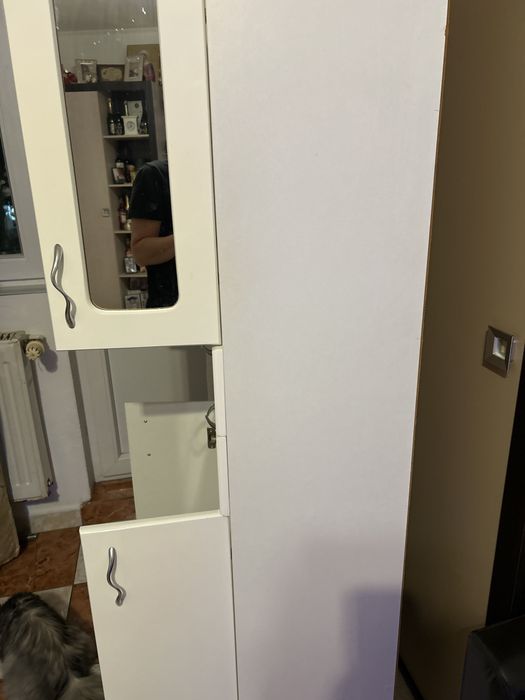 Vand dulap de baie cu polite si oglinda